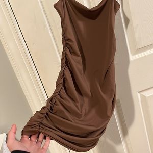 shein brown dress